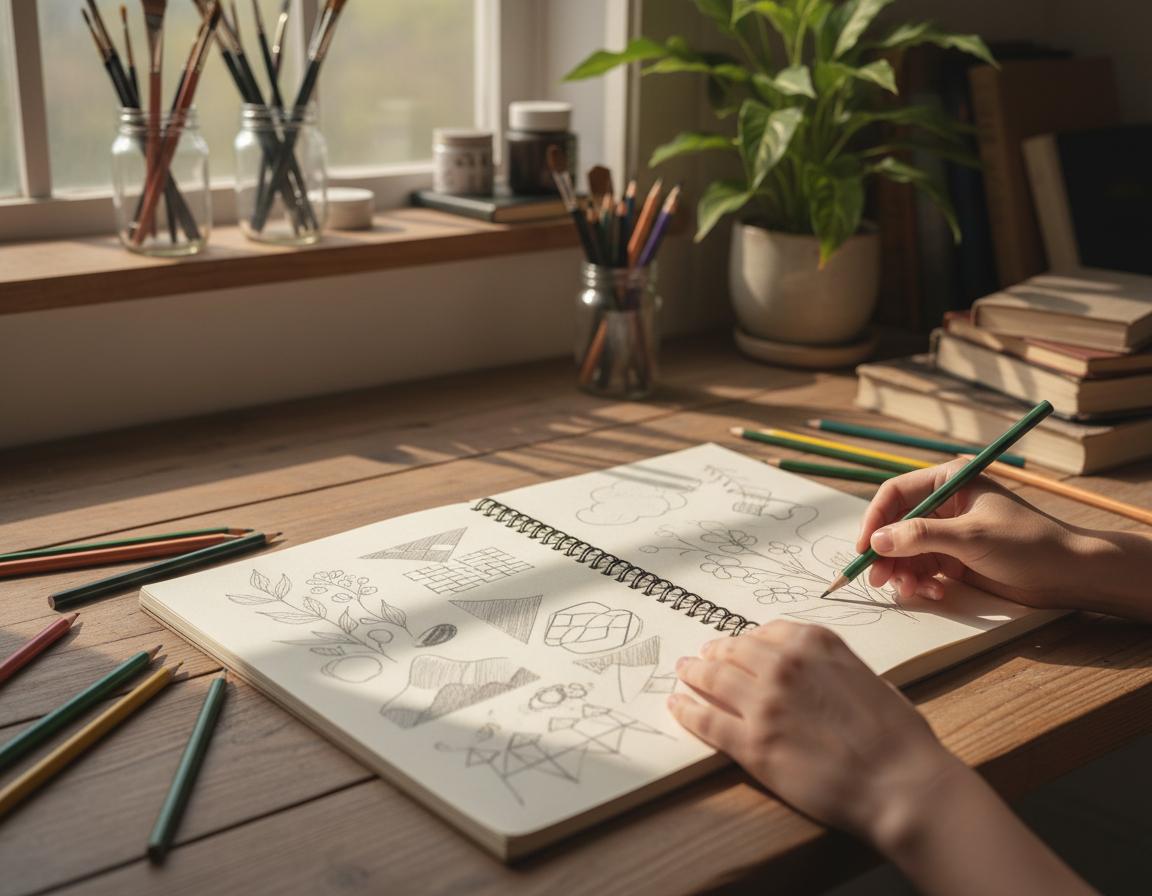 sketchbook drawing practice