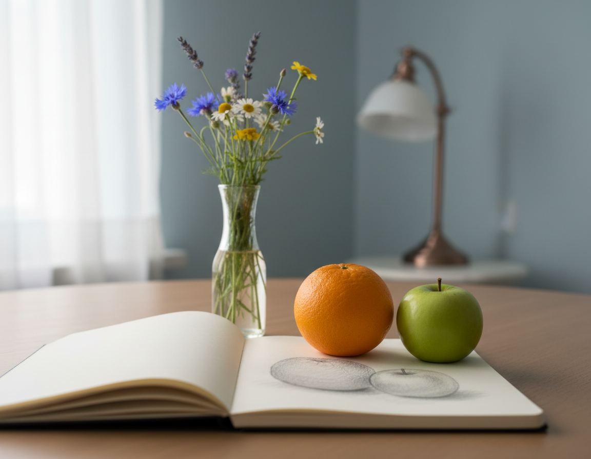 still life sketching