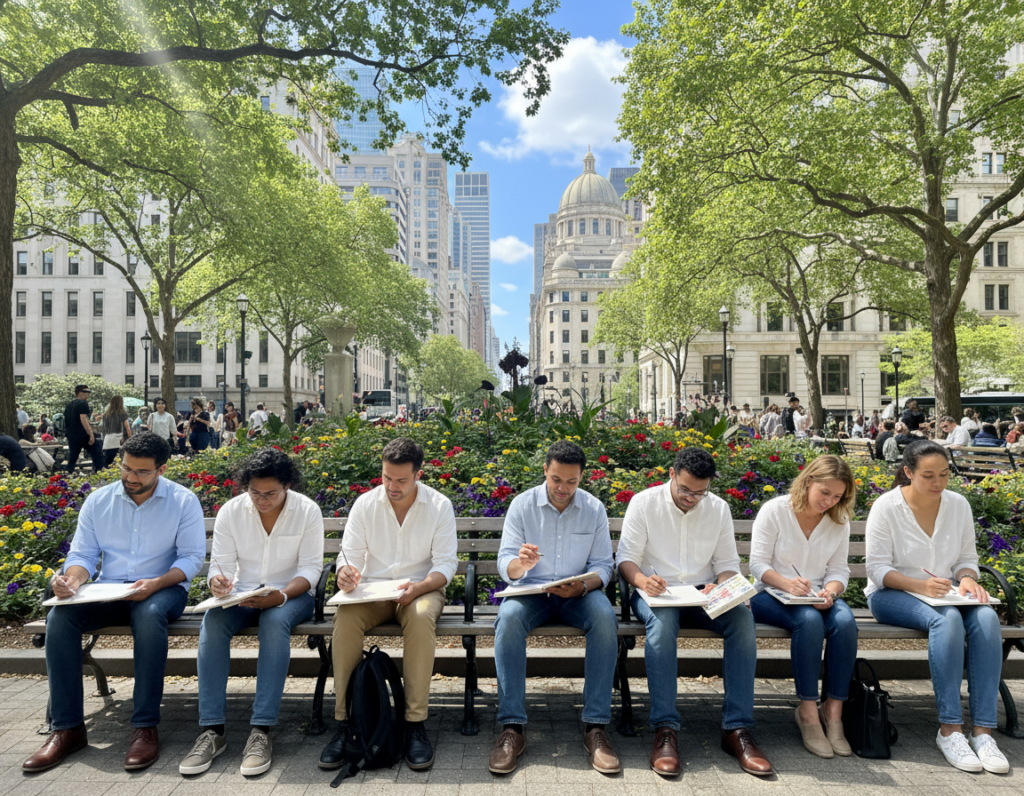 Urban Sketching Techniques for Capturing Outdoor Scenes With Strong Perspective Awareness