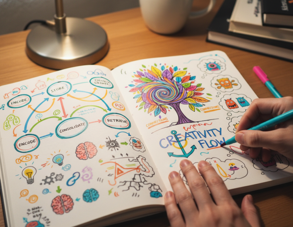 Recording Visual Notes in a Sketchbook to Improve Long-Term Memory Skills