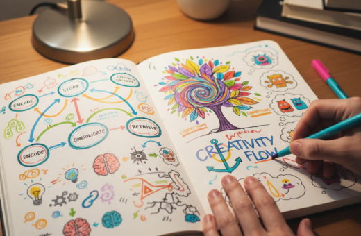 Recording Visual Notes in a Sketchbook to Improve Long-Term Memory Skills